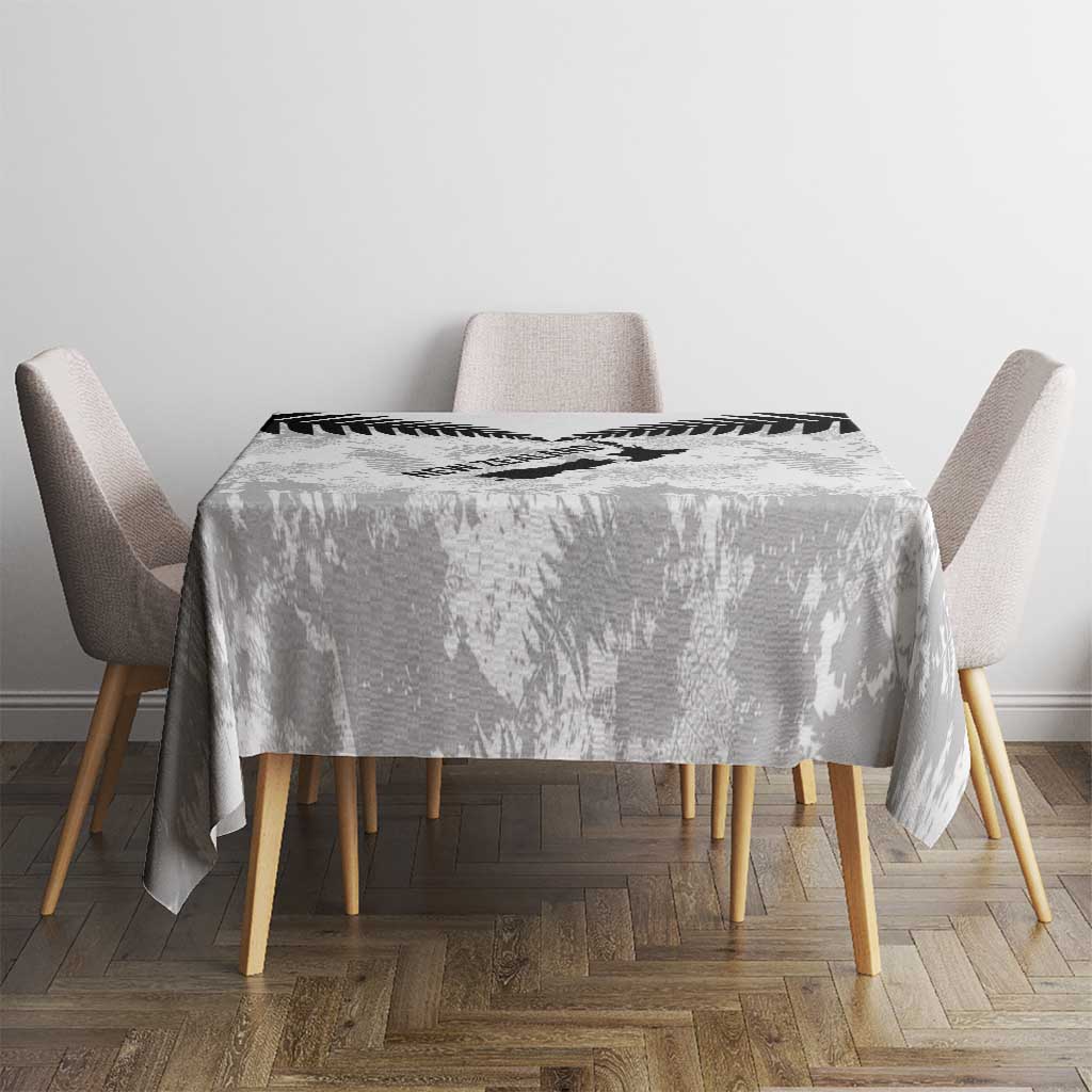 Custom New Zealand Silver Fern Football Tablecloth Go Aotearoa Grunge White - Aussie Hoodie