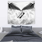 Custom New Zealand Silver Fern Football Tapestry Go Aotearoa Grunge White - Aussie Hoodie
