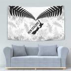 Custom New Zealand Silver Fern Football Tapestry Go Aotearoa Grunge White - Aussie Hoodie