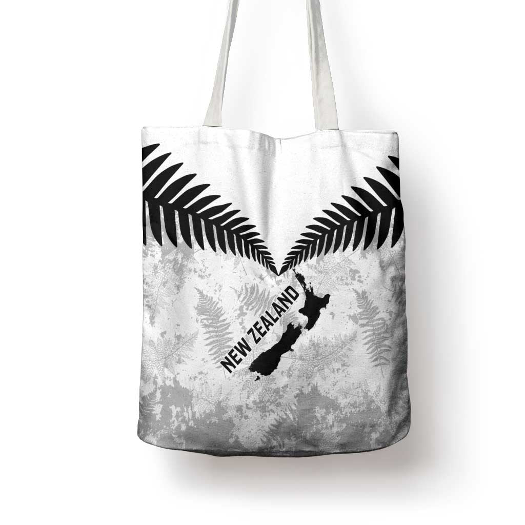 Custom New Zealand Silver Fern Football Tote Bag Go Aotearoa Grunge White - Aussie Hoodie