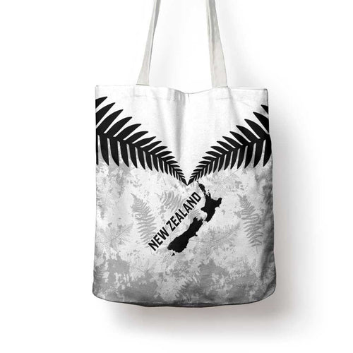 Custom New Zealand Silver Fern Football Tote Bag Go Aotearoa Grunge White - Aussie Hoodie