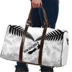 Custom New Zealand Silver Fern Football Travel Bag Go Aotearoa Grunge White - Aussie Hoodie