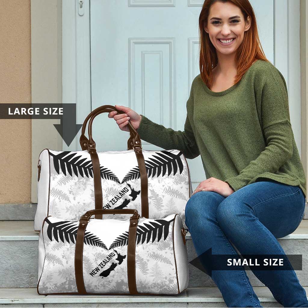 Custom New Zealand Silver Fern Football Travel Bag Go Aotearoa Grunge White - Aussie Hoodie