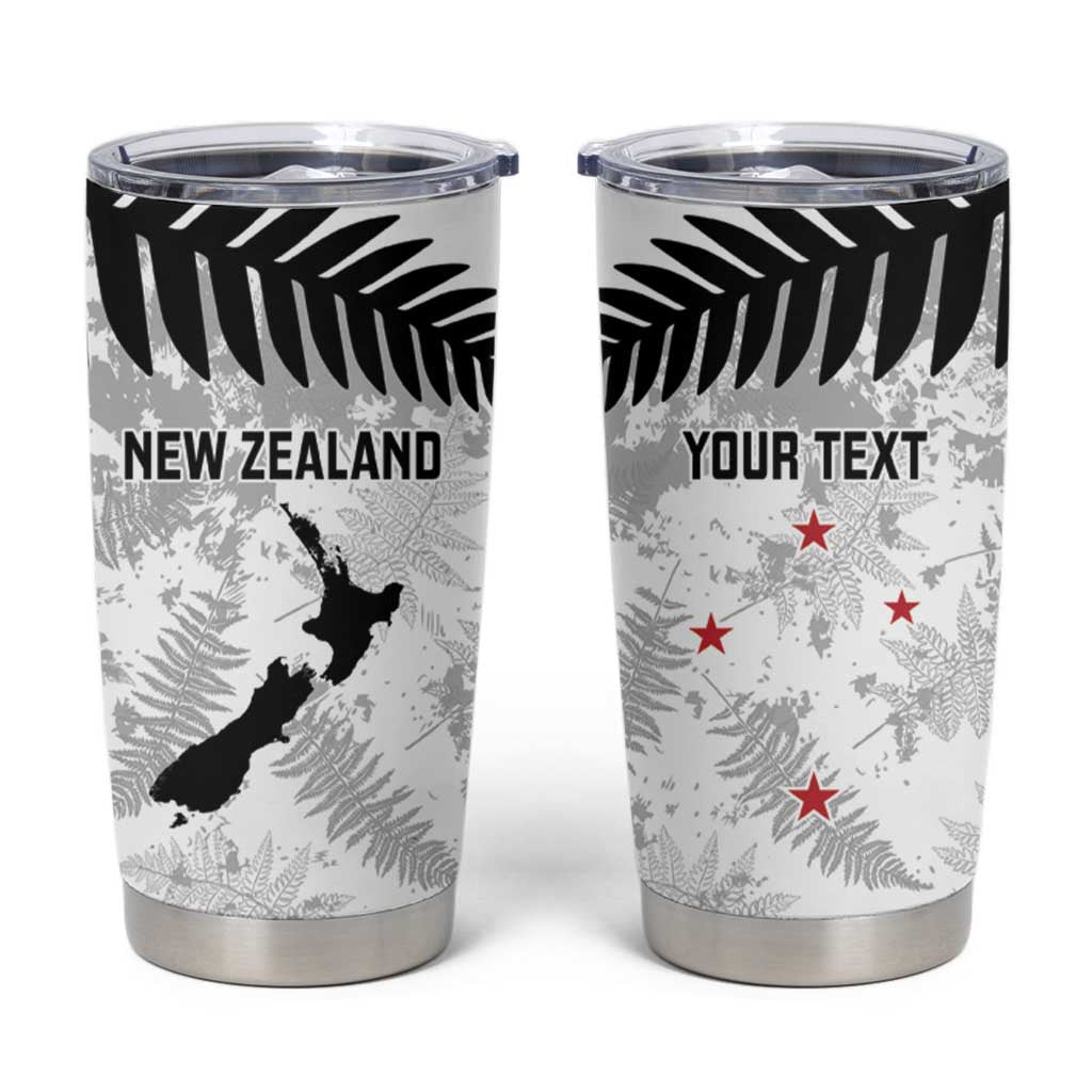 Custom New Zealand Silver Fern Football Tumbler Cup Go Aotearoa Grunge White - Aussie Hoodie