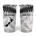 Custom New Zealand Silver Fern Football Tumbler Cup Go Aotearoa Grunge White - Aussie Hoodie