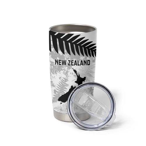 Custom New Zealand Silver Fern Football Tumbler Cup Go Aotearoa Grunge White - Aussie Hoodie