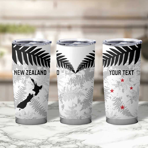 Custom New Zealand Silver Fern Football Tumbler Cup Go Aotearoa Grunge White - Aussie Hoodie
