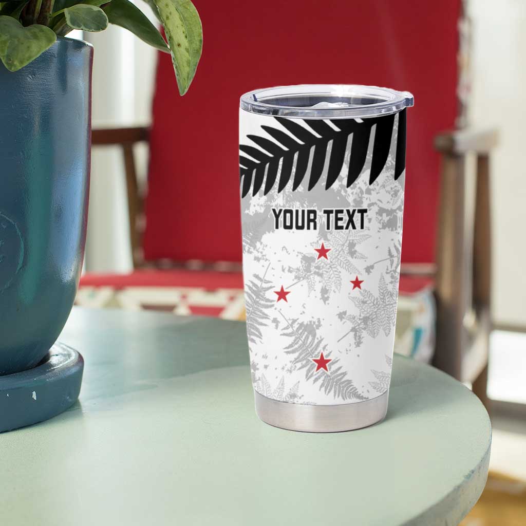 Custom New Zealand Silver Fern Football Tumbler Cup Go Aotearoa Grunge White - Aussie Hoodie