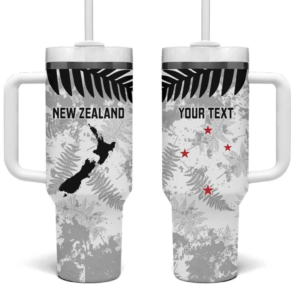 Custom New Zealand Silver Fern Football Tumbler With Handle Go Aotearoa Grunge White - Aussie Hoodie