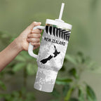 Custom New Zealand Silver Fern Football Tumbler With Handle Go Aotearoa Grunge White - Aussie Hoodie