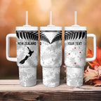 Custom New Zealand Silver Fern Football Tumbler With Handle Go Aotearoa Grunge White - Aussie Hoodie