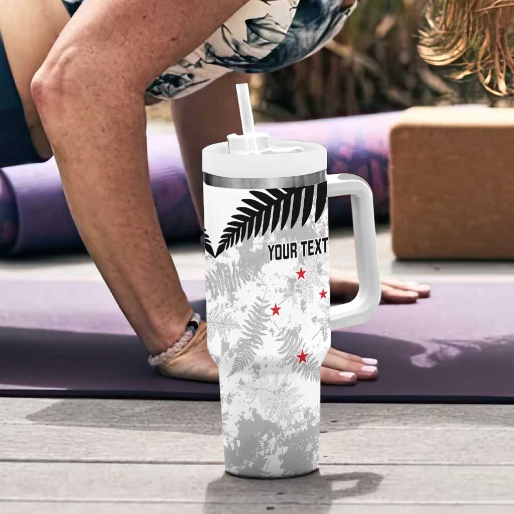 Custom New Zealand Silver Fern Football Tumbler With Handle Go Aotearoa Grunge White - Aussie Hoodie