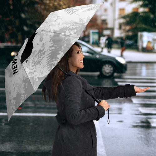Custom New Zealand Silver Fern Football Umbrella Go Aotearoa Grunge White - Aussie Hoodie