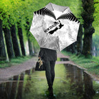 Custom New Zealand Silver Fern Football Umbrella Go Aotearoa Grunge White - Aussie Hoodie