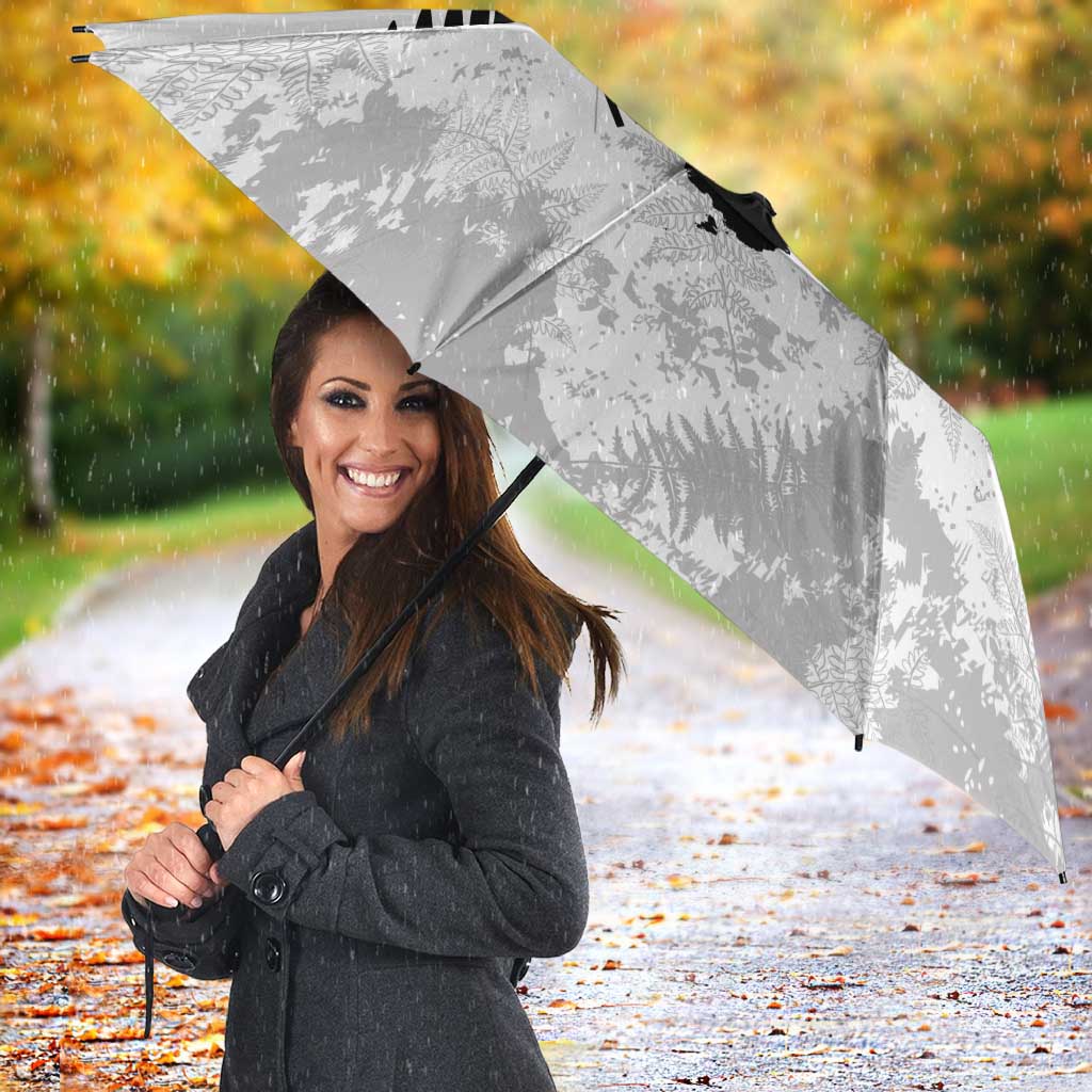 Custom New Zealand Silver Fern Football Umbrella Go Aotearoa Grunge White - Aussie Hoodie
