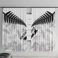 Custom New Zealand Silver Fern Football Window Curtain Go Aotearoa Grunge White - Aussie Hoodie