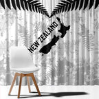 Custom New Zealand Silver Fern Football Window Curtain Go Aotearoa Grunge White - Aussie Hoodie