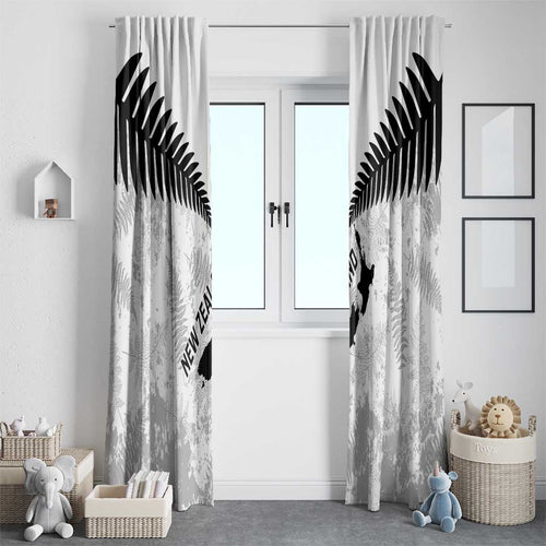 Custom New Zealand Silver Fern Football Window Curtain Go Aotearoa Grunge White - Aussie Hoodie