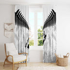 Custom New Zealand Silver Fern Football Window Curtain Go Aotearoa Grunge White - Aussie Hoodie