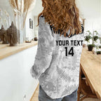 Custom New Zealand Silver Fern Football Women Casual Shirt Go Aotearoa Grunge White - Aussie Hoodie