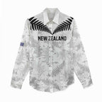 Custom New Zealand Silver Fern Football Women Casual Shirt Go Aotearoa Grunge White - Aussie Hoodie