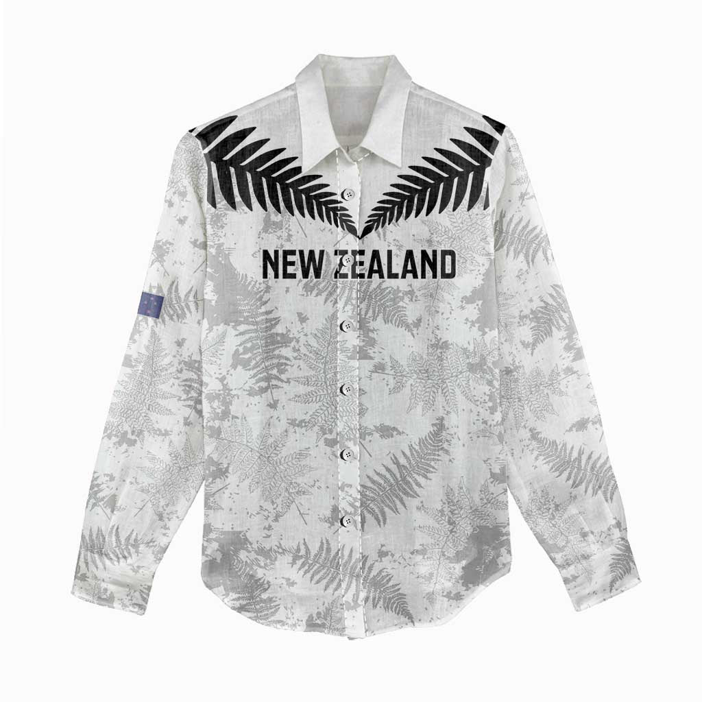 Custom New Zealand Silver Fern Football Women Casual Shirt Go Aotearoa Grunge White - Aussie Hoodie