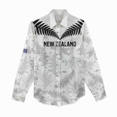 Custom New Zealand Silver Fern Football Women Casual Shirt Go Aotearoa Grunge White - Aussie Hoodie
