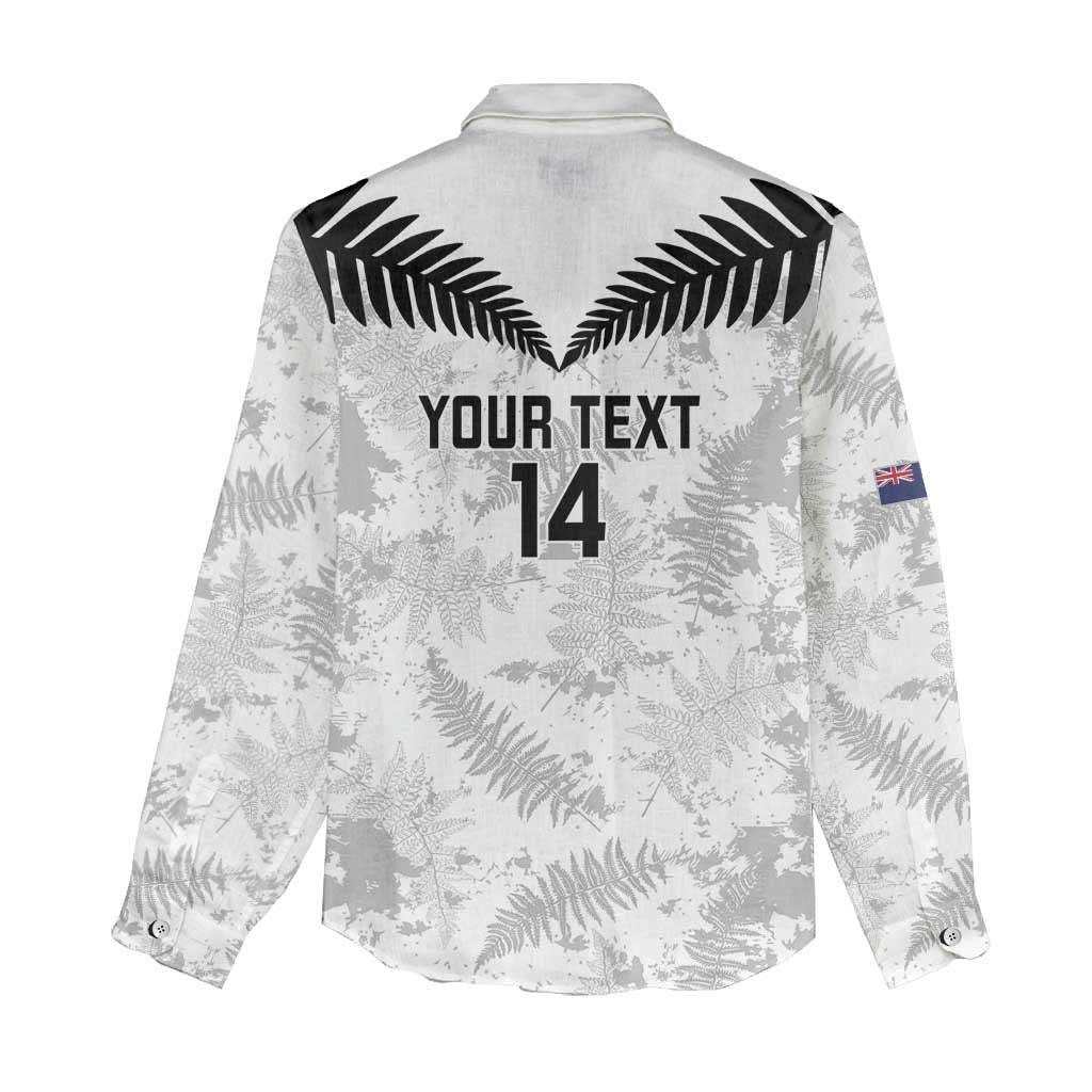 Custom New Zealand Silver Fern Football Women Casual Shirt Go Aotearoa Grunge White - Aussie Hoodie