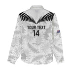 Custom New Zealand Silver Fern Football Women Casual Shirt Go Aotearoa Grunge White - Aussie Hoodie