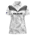 Custom New Zealand Silver Fern Football Women Polo Shirt Go Aotearoa Grunge White - Aussie Hoodie