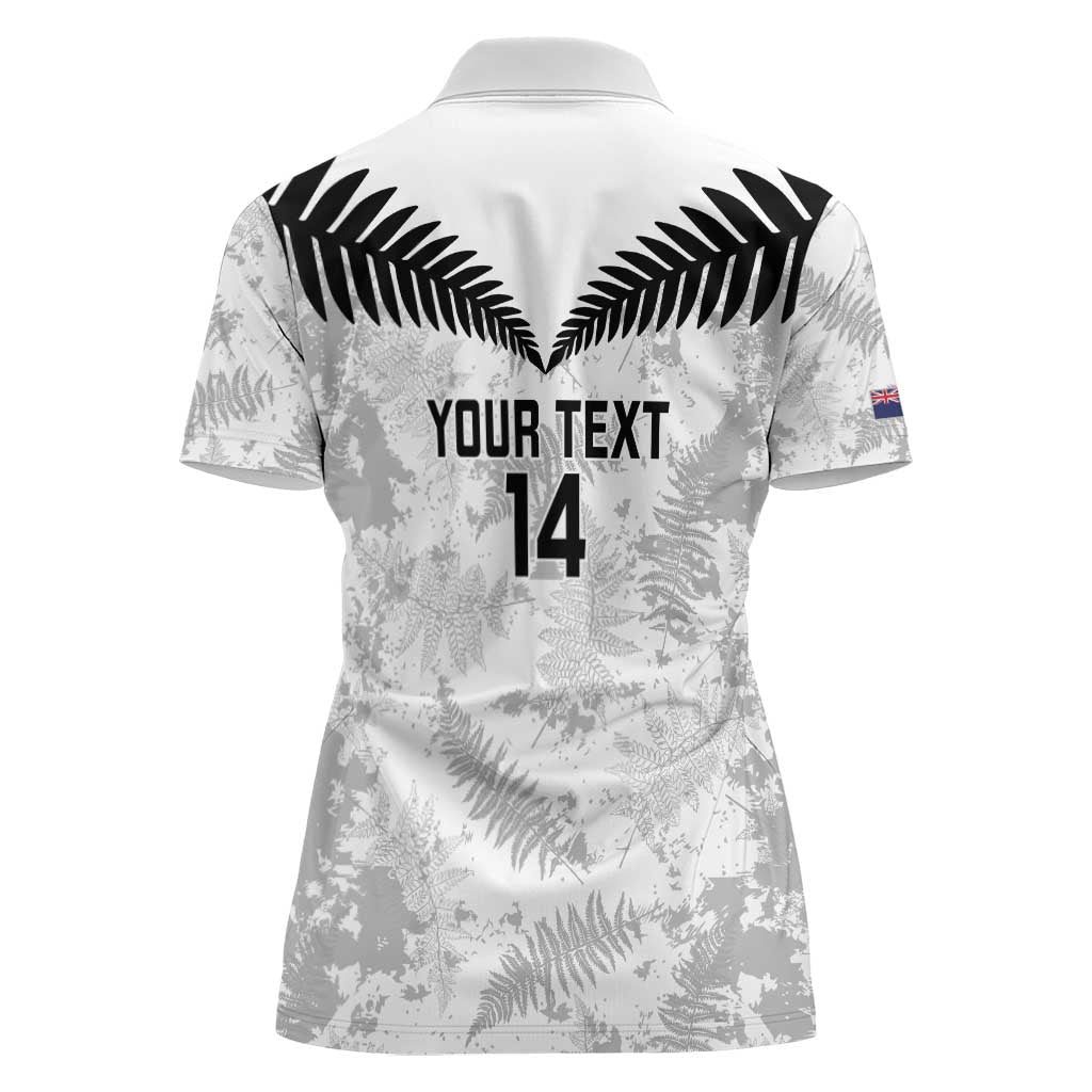 Custom New Zealand Silver Fern Football Women Polo Shirt Go Aotearoa Grunge White - Aussie Hoodie