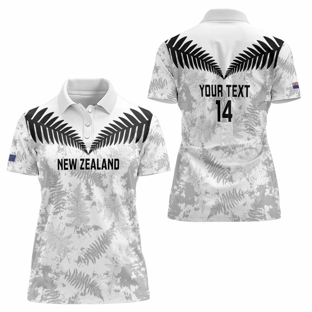 Custom New Zealand Silver Fern Football Women Polo Shirt Go Aotearoa Grunge White - Aussie Hoodie