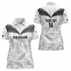 Custom New Zealand Silver Fern Football Women Polo Shirt Go Aotearoa Grunge White - Aussie Hoodie