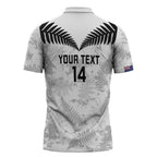 Custom New Zealand Silver Fern Football Zipper Polo Shirt Go Aotearoa Grunge White - Aussie Hoodie
