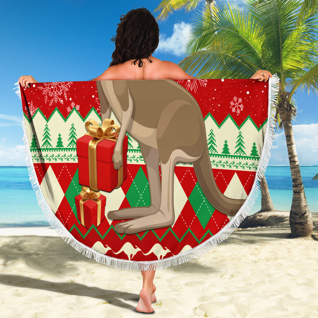 australia-christmas-beach-blanket-aussie-kangaroo-santa-merry-xmas