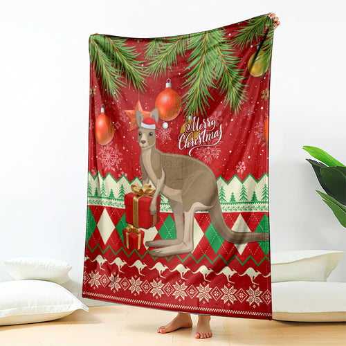 australia-christmas-blanket-aussie-kangaroo-santa-merry-xmas