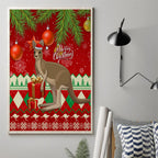 australia-christmas-canvas-wall-art-aussie-kangaroo-santa-merry-xmas