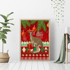 australia-christmas-canvas-wall-art-aussie-kangaroo-santa-merry-xmas