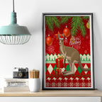australia-christmas-canvas-wall-art-aussie-kangaroo-santa-merry-xmas