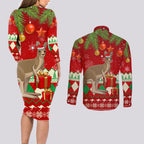 australia-christmas-couples-matching-long-sleeve-bodycon-dress-and-long-sleeve-button-shirt-aussie-kangaroo-santa-merry-xmas