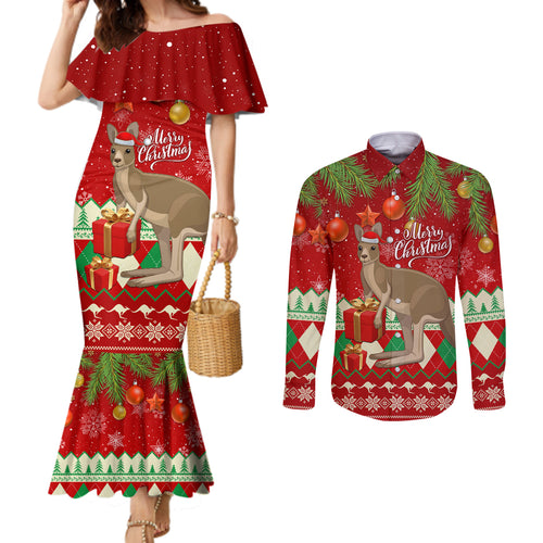 australia-christmas-couples-matching-mermaid-dress-and-long-sleeve-button-shirt-aussie-kangaroo-santa-merry-xmas