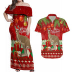australia-christmas-couples-matching-off-shoulder-maxi-dress-and-hawaiian-shirt-aussie-kangaroo-santa-merry-xmas