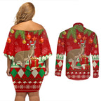 australia-christmas-couples-matching-off-shoulder-short-dress-and-long-sleeve-button-shirt-aussie-kangaroo-santa-merry-xmas