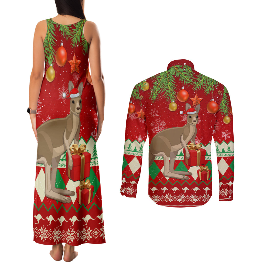 australia-christmas-couples-matching-tank-maxi-dress-and-long-sleeve-button-shirt-aussie-kangaroo-santa-merry-xmas