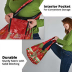 Australia Christmas Grocery Bag Aussie Kangaroo Santa Merry Xmas