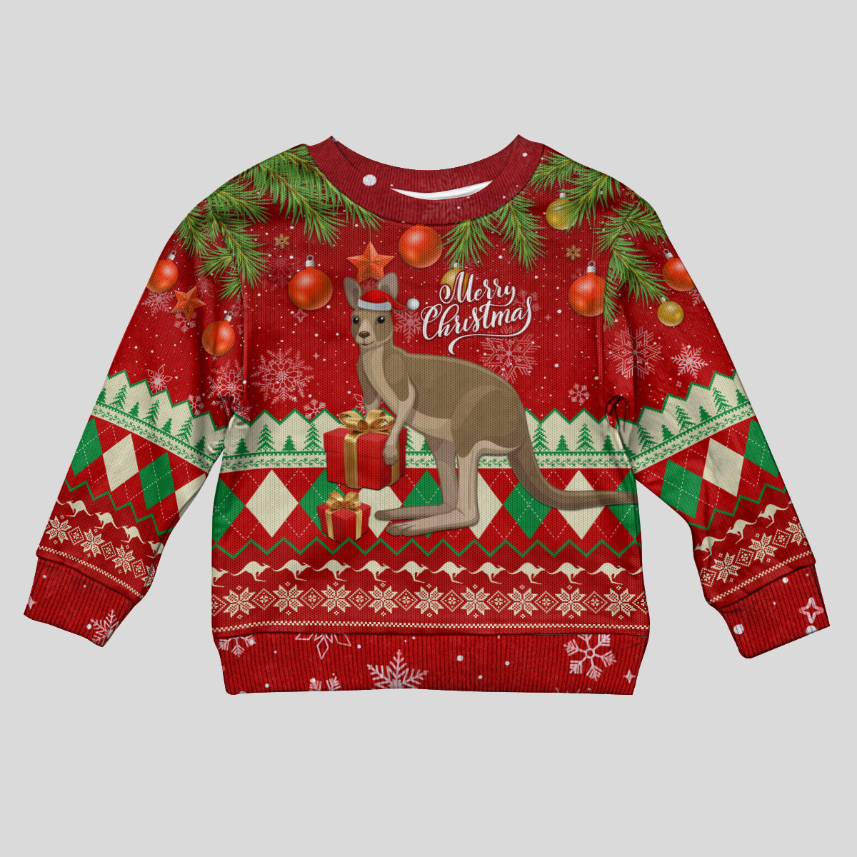australia-christmas-kid-ugly-christmas-sweater-aussie-kangaroo-santa-merry-xmas