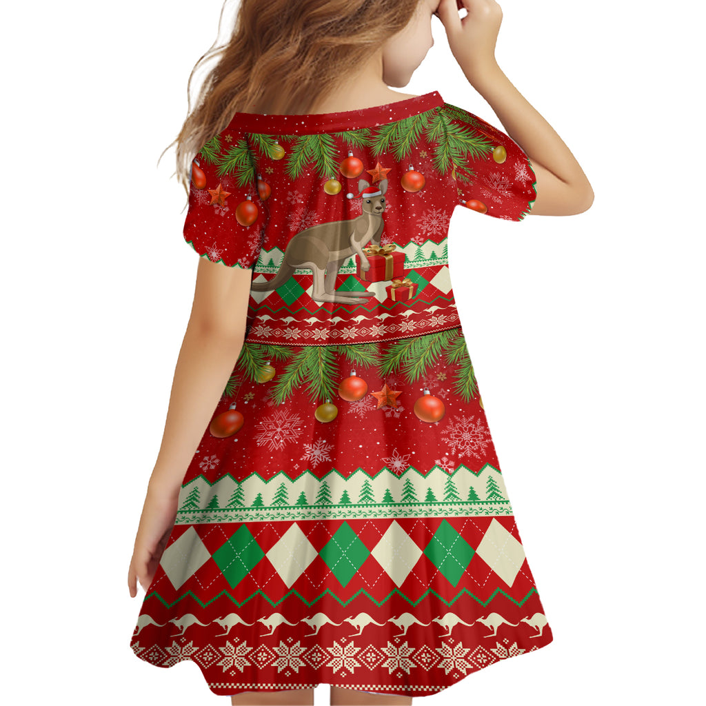 australia-christmas-kid-short-sleeve-dress-aussie-kangaroo-santa-merry-xmas