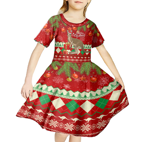 australia-christmas-kid-short-sleeve-dress-aussie-kangaroo-santa-merry-xmas