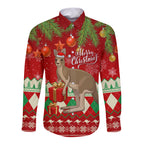 australia-christmas-long-sleeve-button-shirt-aussie-kangaroo-santa-merry-xmas