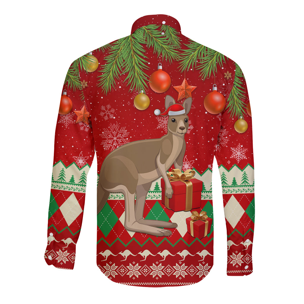 australia-christmas-long-sleeve-button-shirt-aussie-kangaroo-santa-merry-xmas